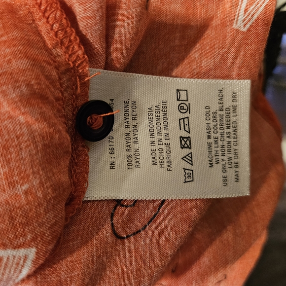 Maeve Orange Button Down Shirt with Black Accents - Picture 4 of 5